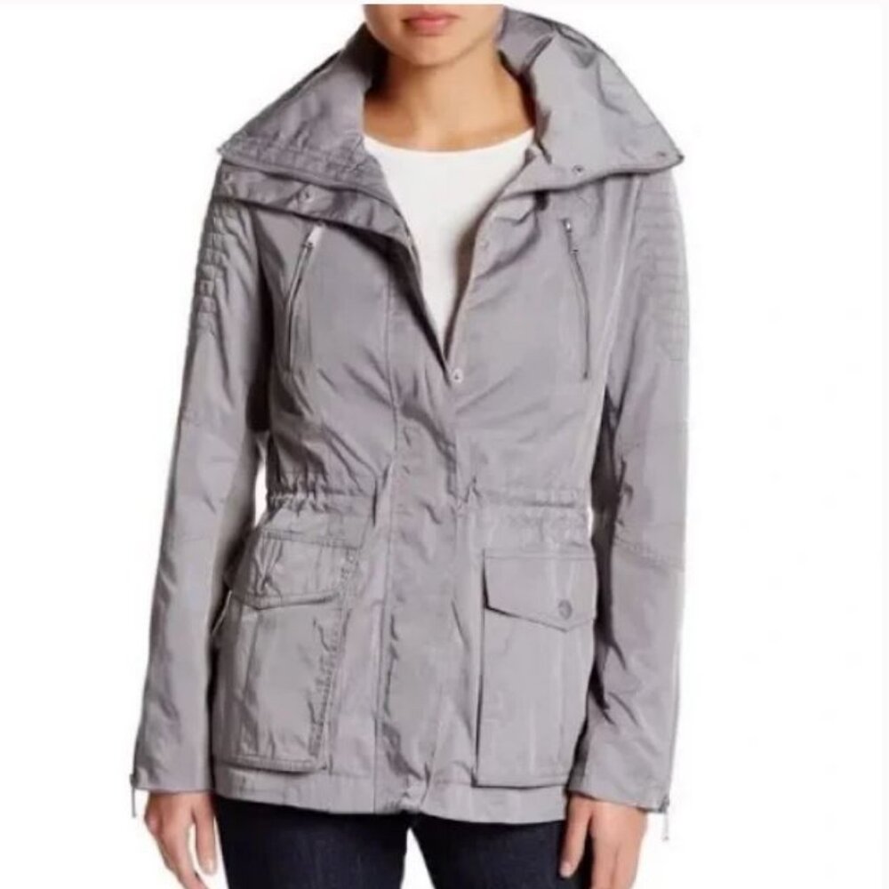 BCBGeneration Anorak Windbreaker Jacket, Silver Gray, Size Medium